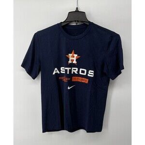 Nike Tee Dri-Fit Houston Astros Postseason 2022 Short Sleeve Shirt Blue Size Med